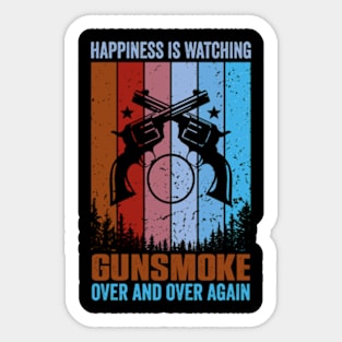 Happiness, Is Watching Gun-smoke Retro Vintage Sticker